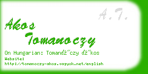 akos tomanoczy business card
